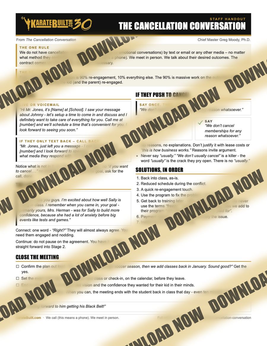 Preview of the one-page staff handout