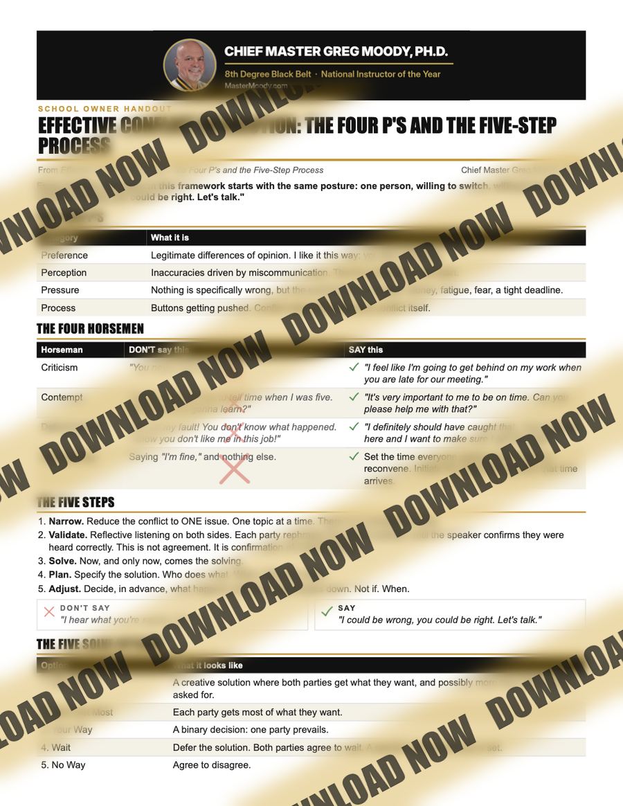 Preview of the one-page staff handout