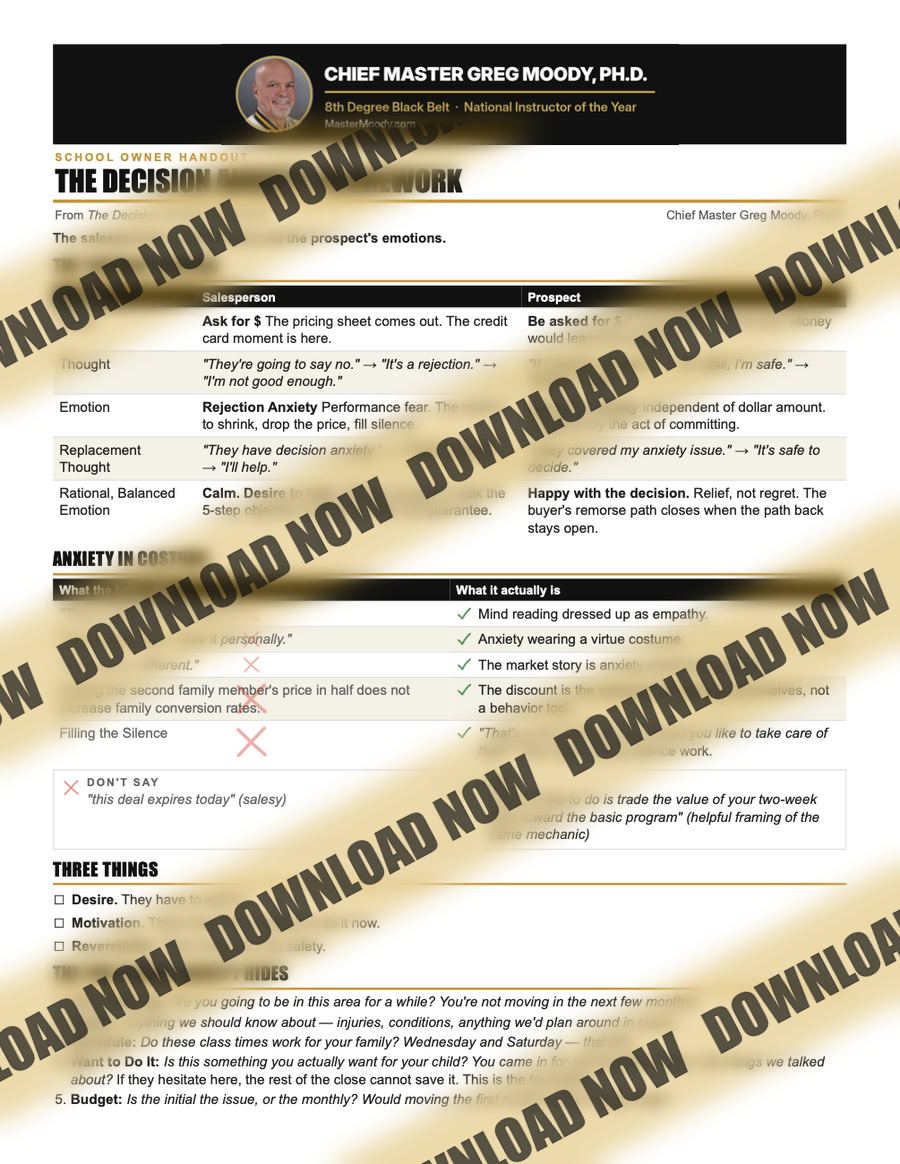 Preview of the one-page staff handout
