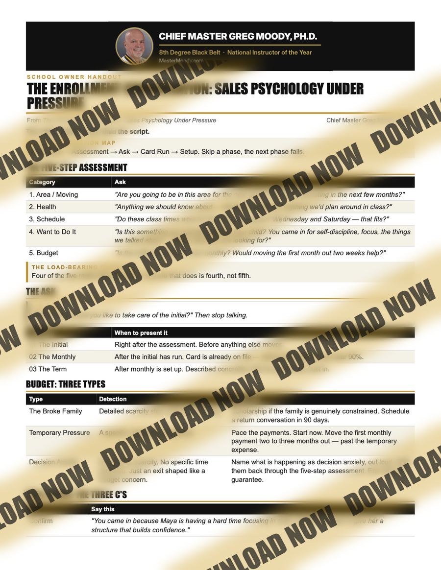 Preview of the one-page staff handout