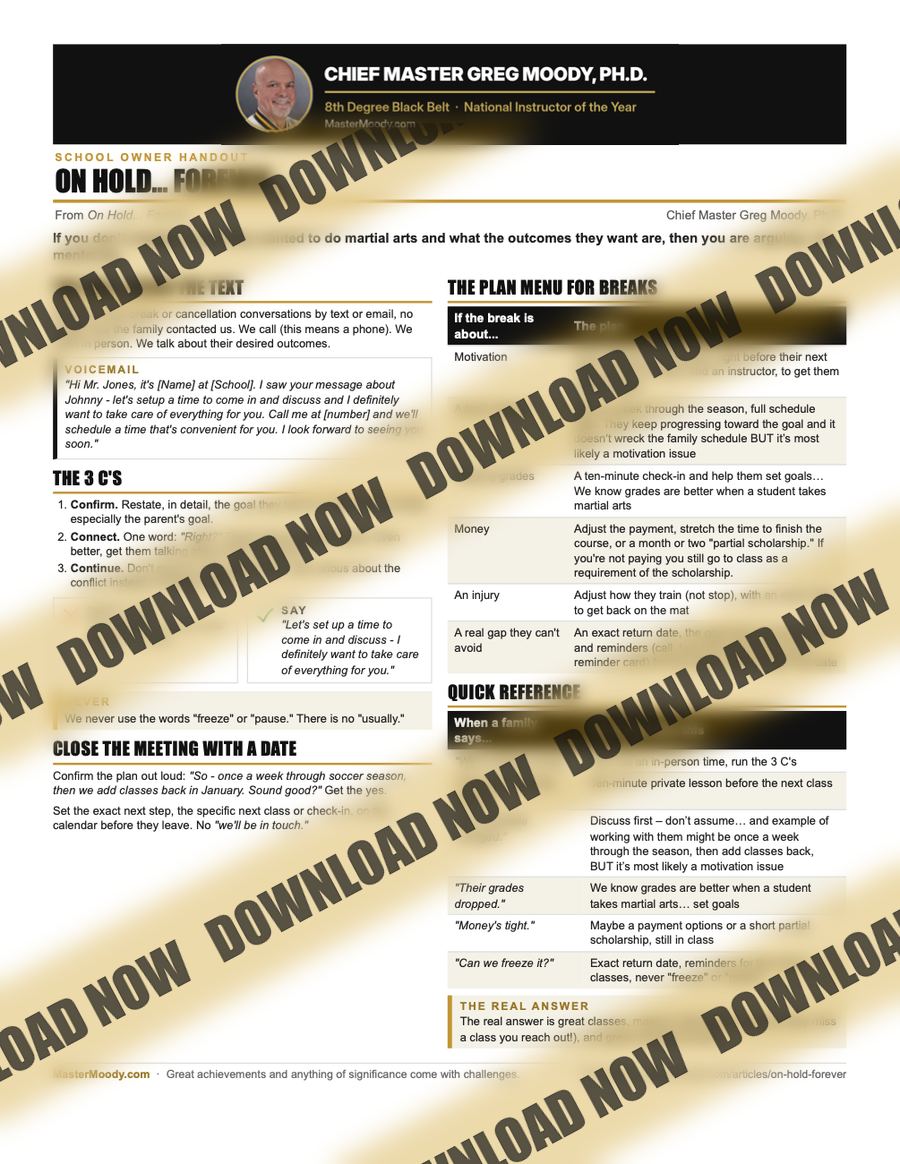 Preview of the one-page staff handout