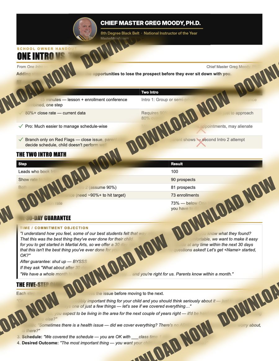 Preview of the one-page staff handout