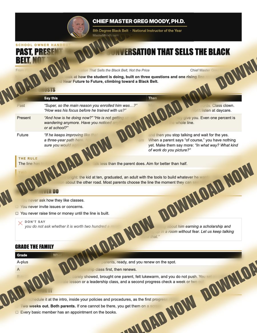 Preview of the one-page staff handout