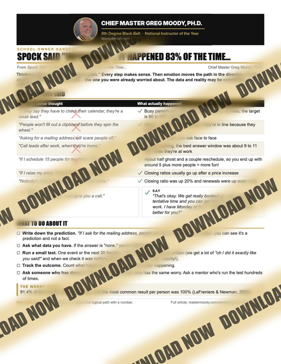 Preview of the one-page staff handout