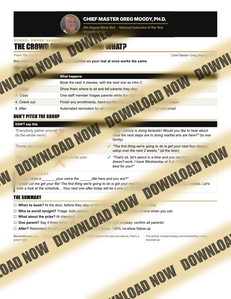 Preview of the one-page staff handout