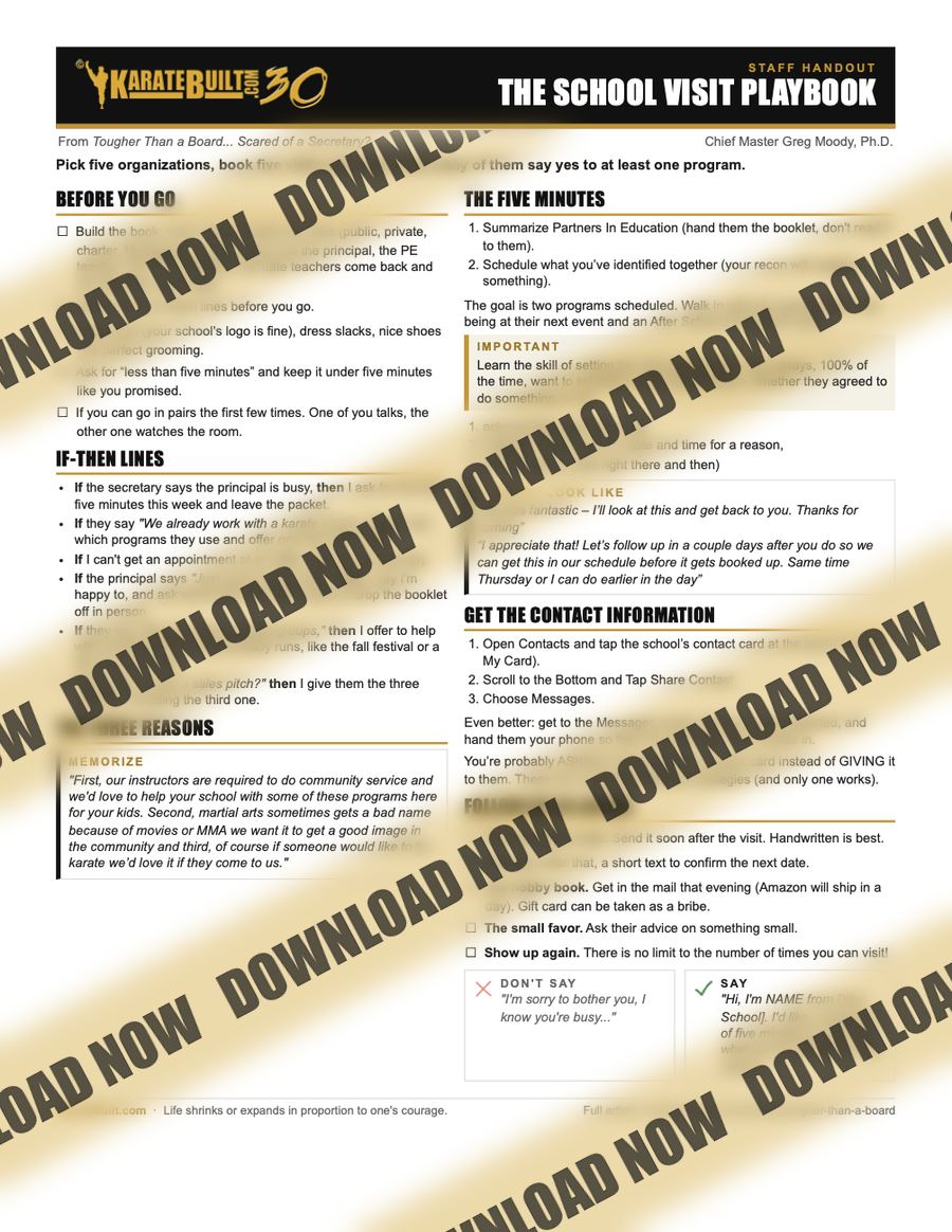 Preview of the one-page staff handout